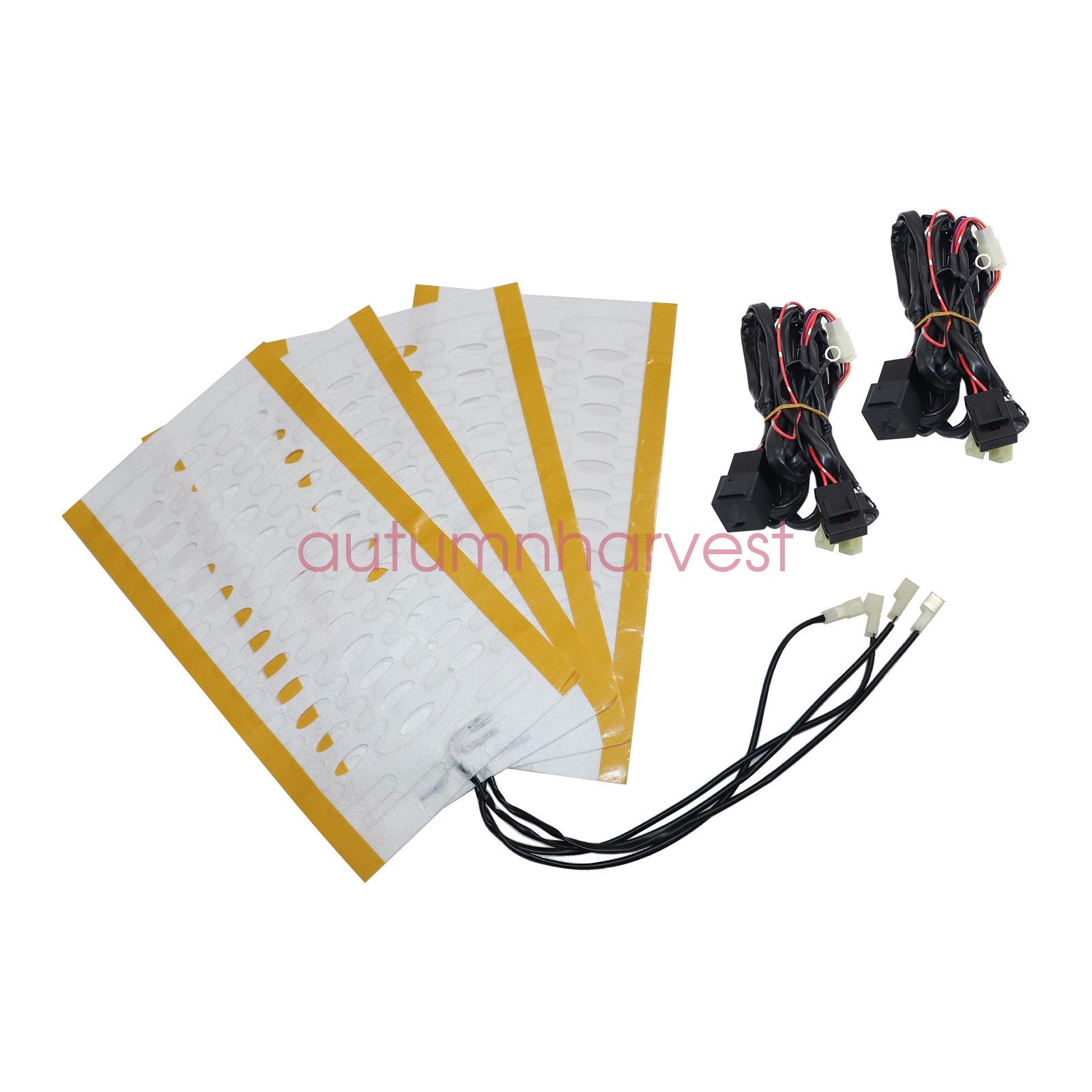 12V Universal Round Heated Seat Kit with 2 Seats and 4 Heating Pads