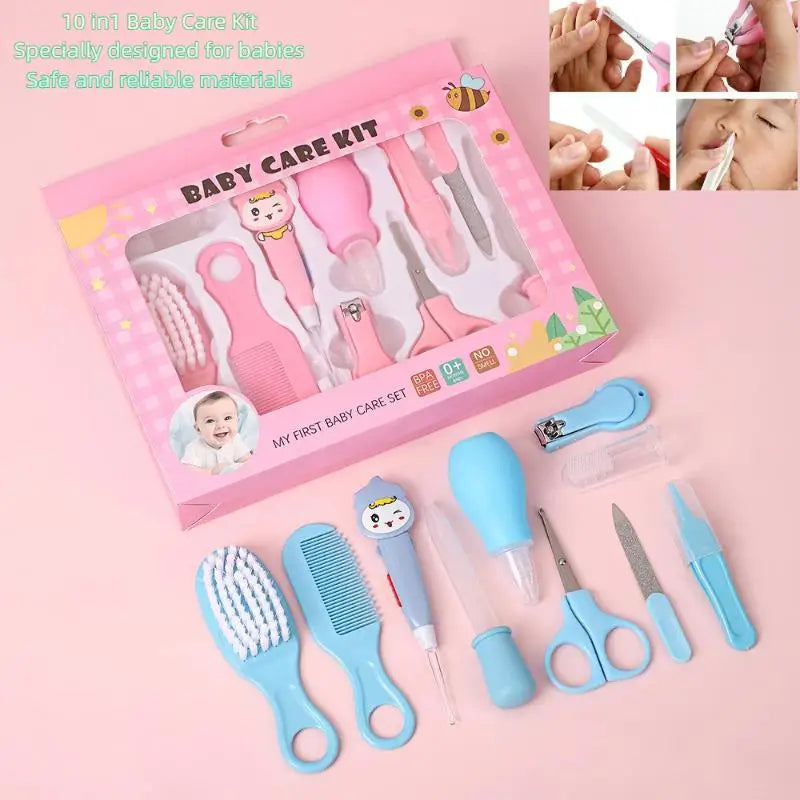 New 6/10Pcs/Set Baby Health Care Kit Kids Nail Hair Health Care Grooming Brush Clipper Teether Toothbrush Baby Essentials