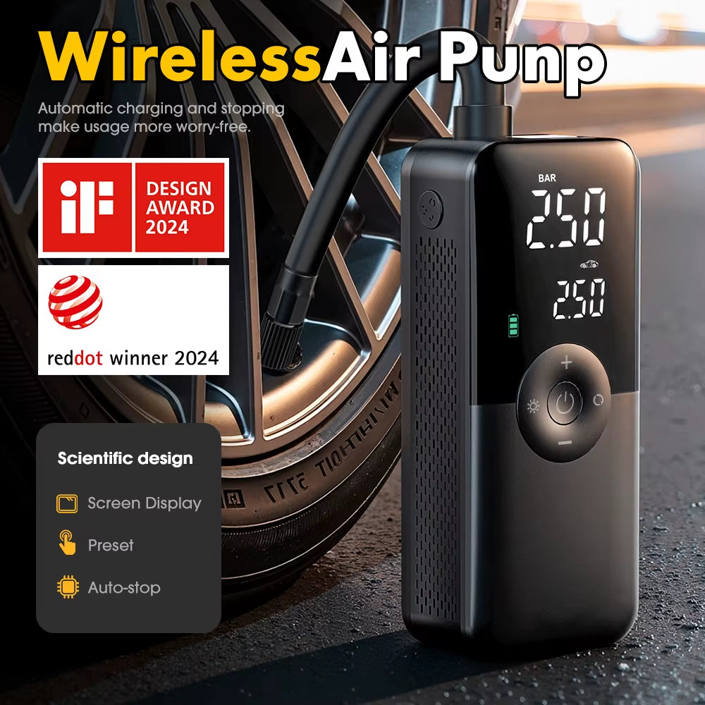 CARSUN Portable Tire Inflator Rechargeable Electric Inflator for Car Bicycle Digital Air Compressor Football Ball Inflator Pump