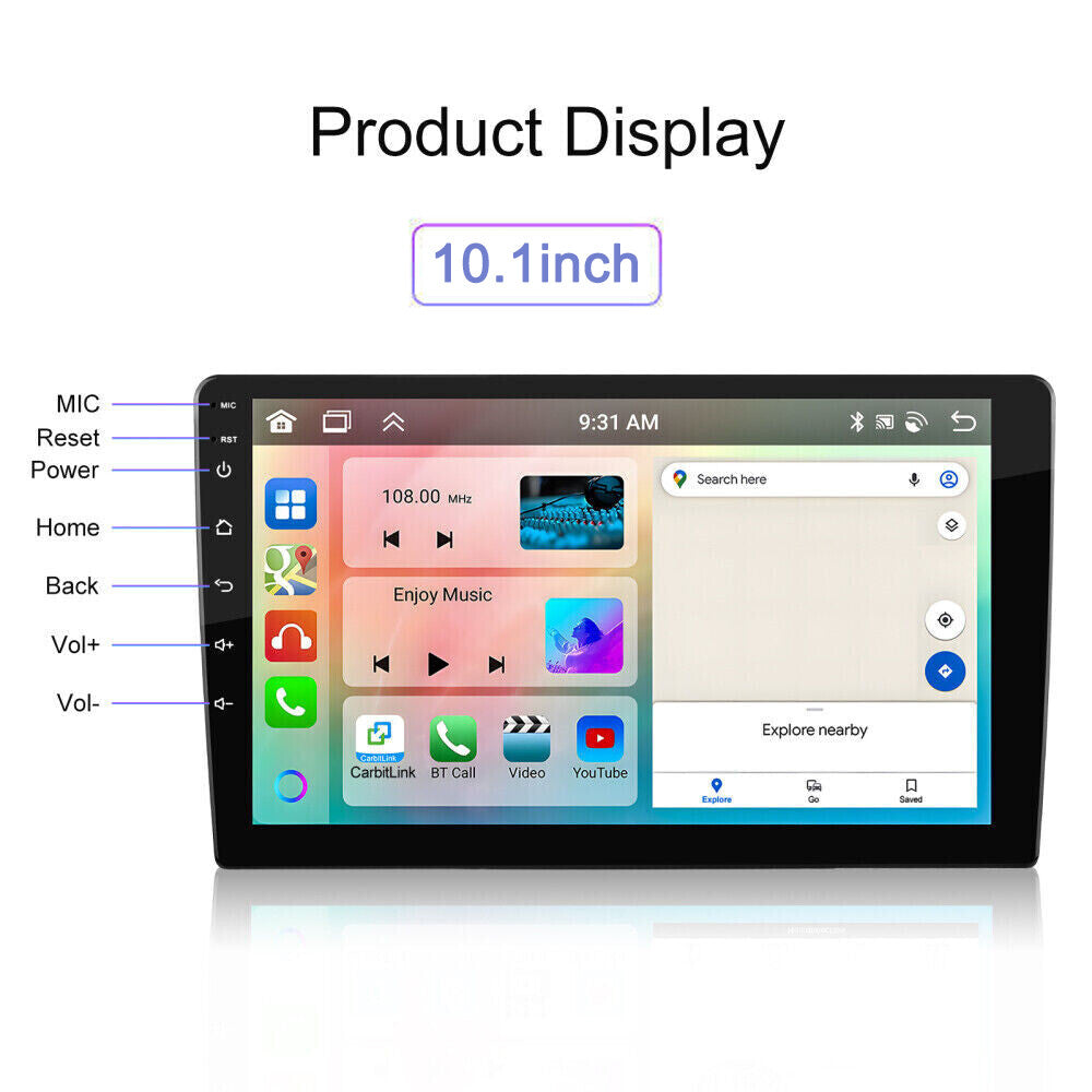 10.1'' 4+64GB Android 13 Car Stereo Radio 2Din IPS Carplay BT GPS Wifi Head Unit