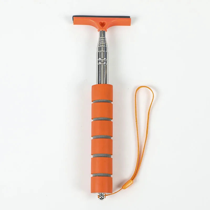 Telescopic Car Rearview Mirror Wiper and Auto Glass Cleaning Tool with Scraper and Handle