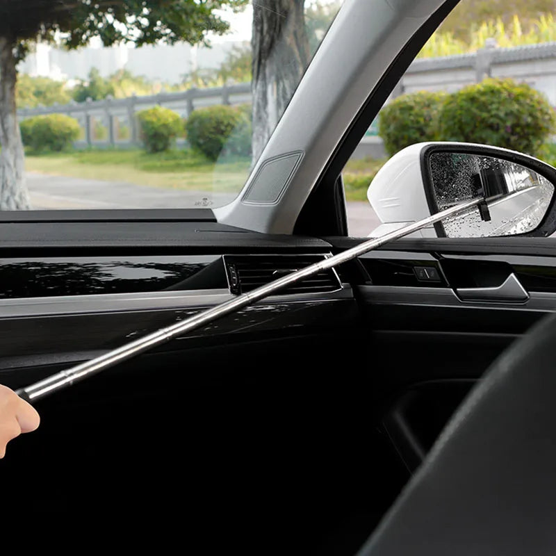 Telescopic Car Rearview Mirror Wiper and Auto Glass Cleaning Tool with Scraper and Handle