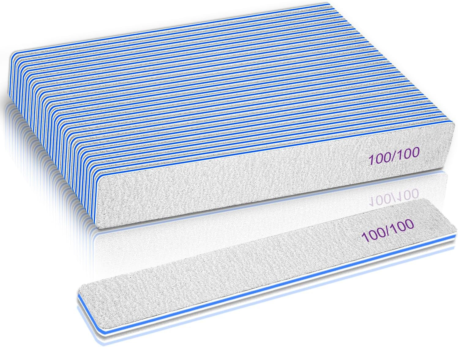 Professional 12-Piece Jumbo Nail File Set for Acrylic Nails - 80/80 Grit Emery Boards, Washable & Thick Manicure Tools for Nail Technicians