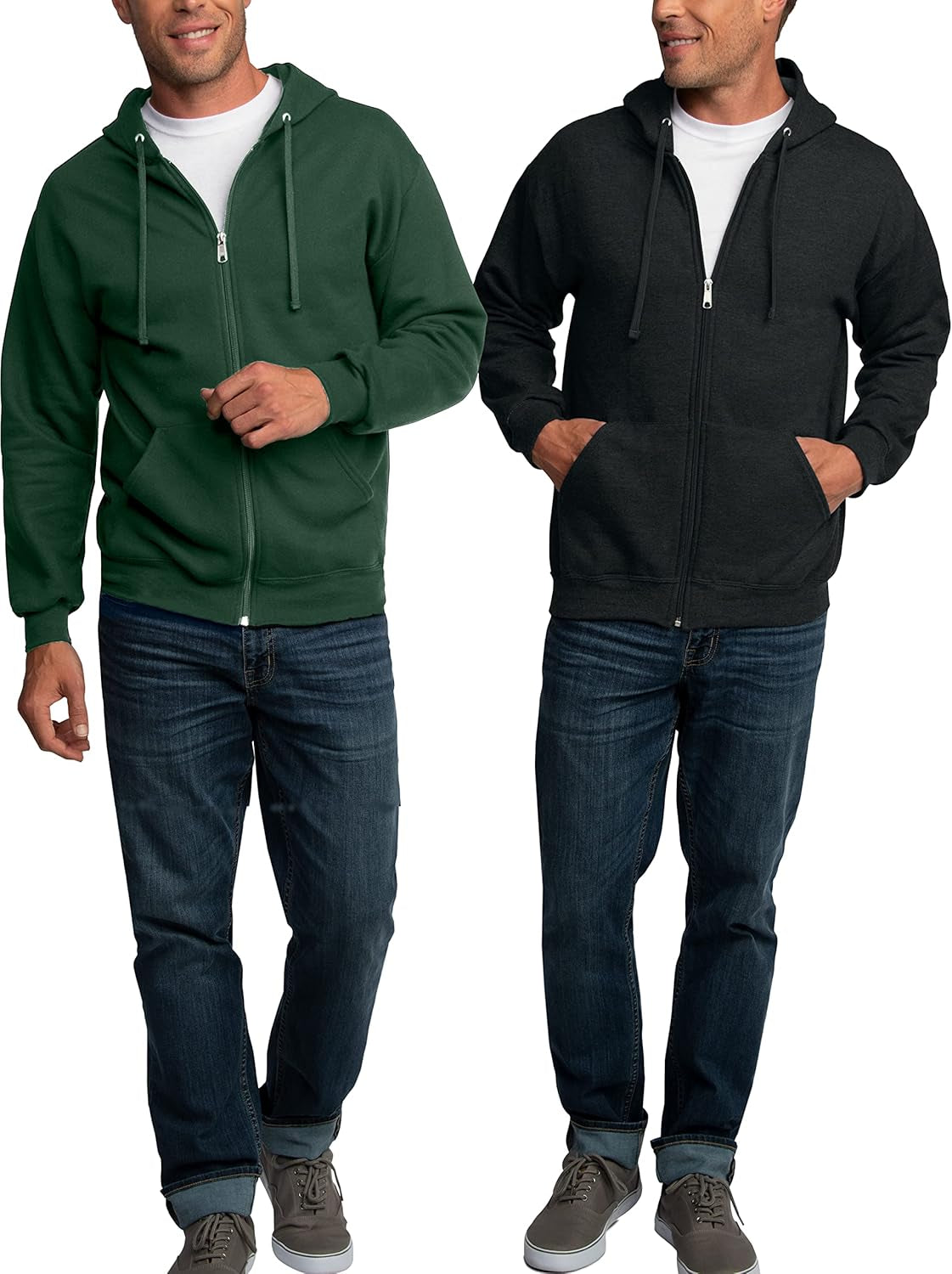Fruit of the Loom Eversoft Fleece Full Zip Hoodie Sweatshirt