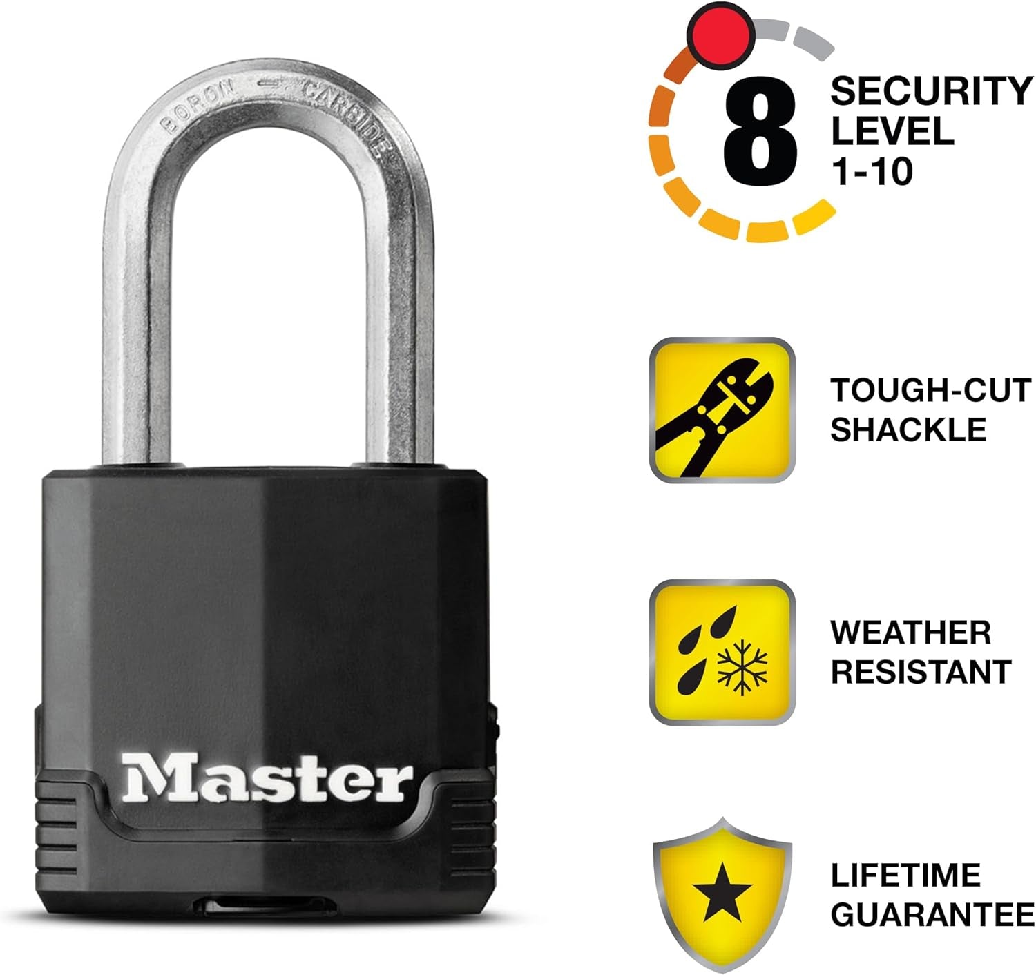 Master Lock Magnum Heavy Duty Outdoor Padlock - Weather Resistant & Cut Safe Shackle - Perfect for Fences, Gates, and Sheds - 2 Pack (M115XTLF) - Black