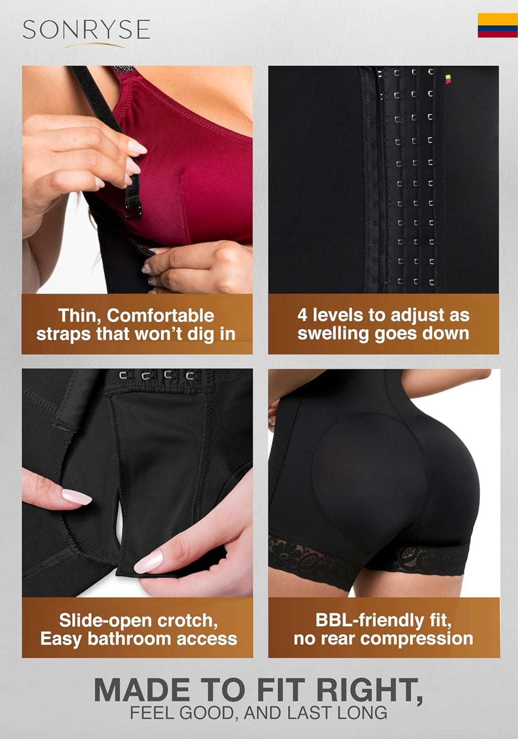 Sonryse Stage 2 Faja Tummy Tuck Compression Garment | Faja Body Shaper Shapewear for Women | Fajas Colombianas Moldeadoras