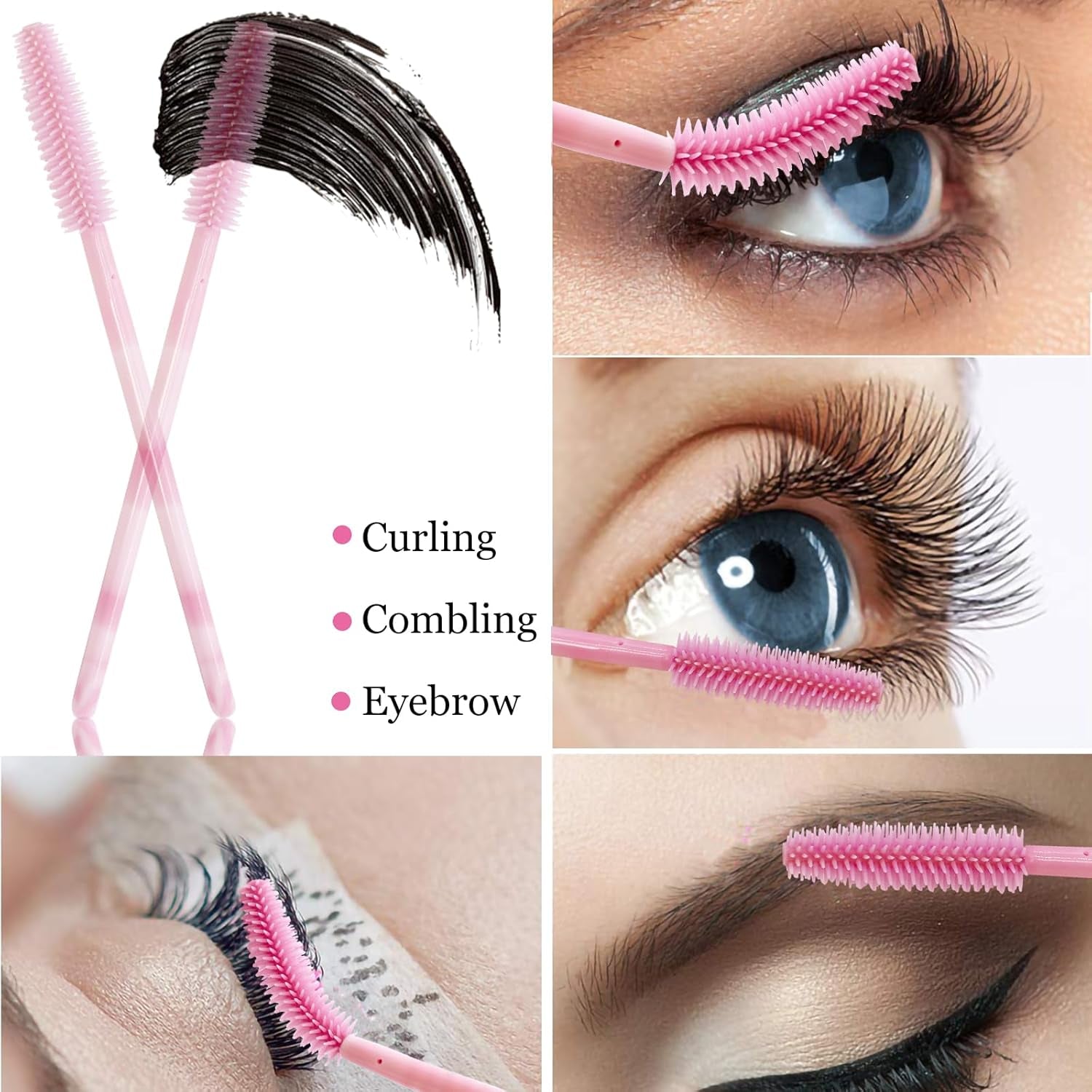 BIHRTC 100PCS Disposable Makeup Tools Kit - Essential Mascara Wands, Lip Applicators & Liner Brushes for Flawless Beauty Application