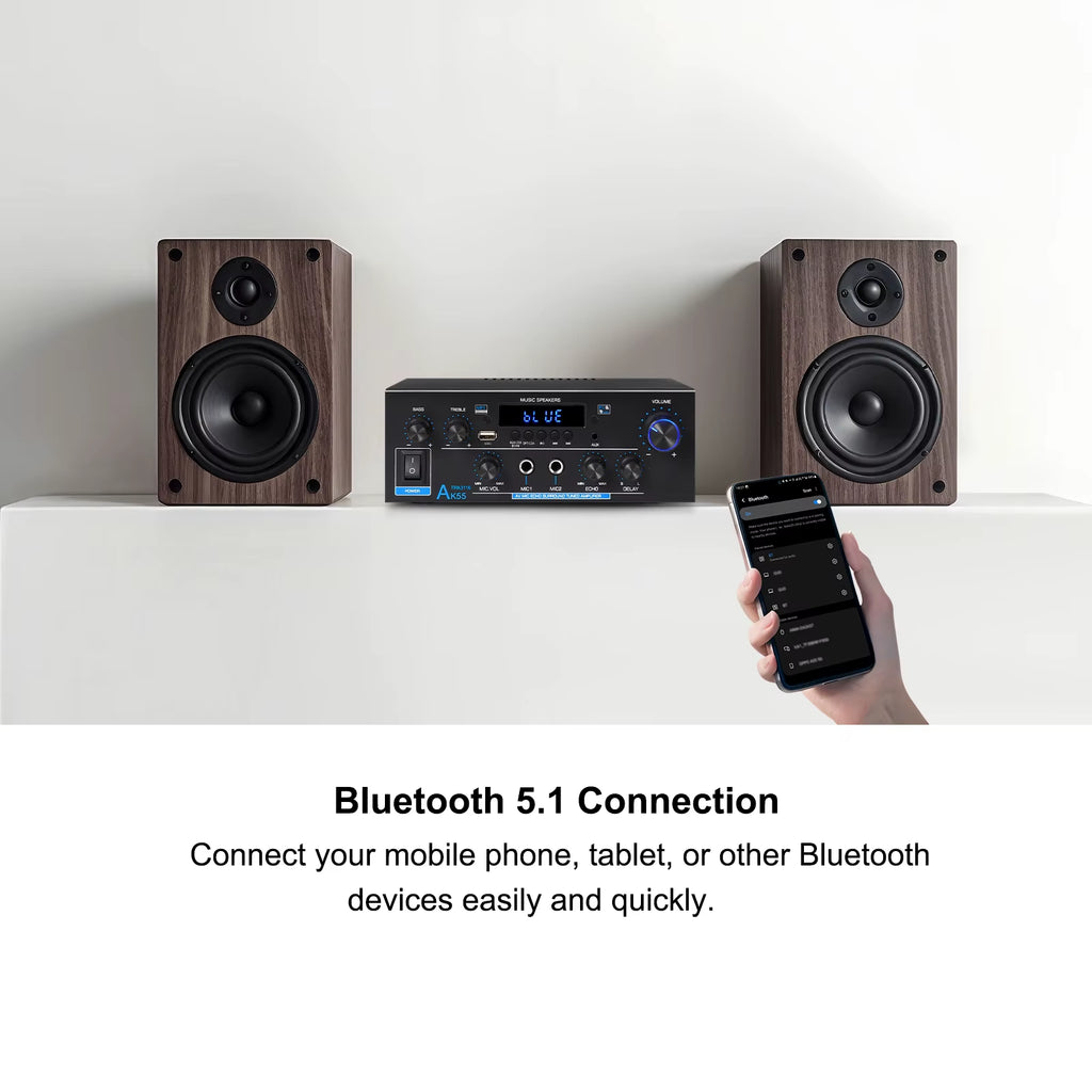 Woopker AK35/AK45/AK45 Pro/Ak55 Digital Amplifier Bluetooth Sound Amplifier 2 Channel Hifi FM USB Audio Amp for Home Car Karaoke