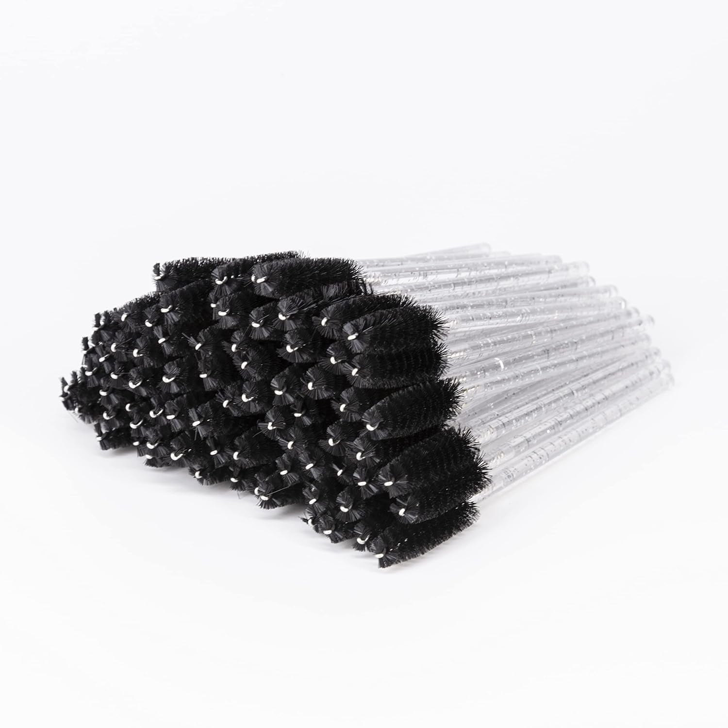 I-Laesh 100 Pcs Crystal Blue Eyelash Brush Set - Sparkling Mascara Wands & Professional Eyebrow Spoolies for Flawless Makeup Application