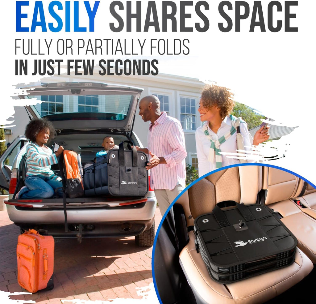 Ultimate Car Trunk Organizer – Large Collapsible Storage Box with Adjustable Compartments – Heavy-Duty, Waterproof, Non-Slip Cargo Organizer for SUV, Truck & Car – Perfect for Groceries & Tools