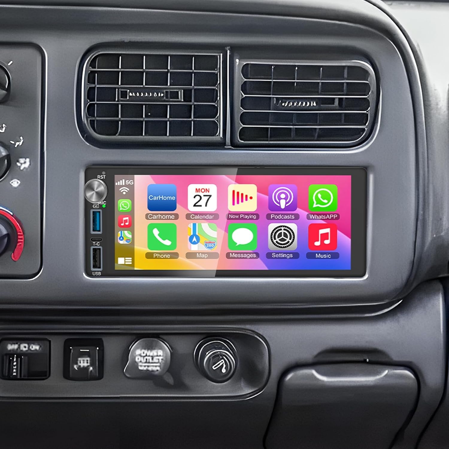 4G+64G Android 13 Car Radio for Dodge Ram (1994-2001)& Chrysler Town and Country (1990-2000) & Jeep Grand Cherokee (1993-1998), 6.2''Touch Screen Stereo with Wireless Carplay&Android Auto