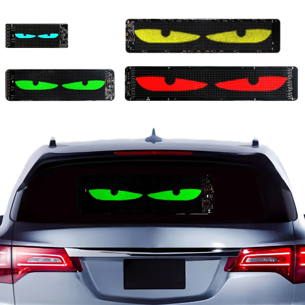 Dynamic LED Car Devil Eyes: Colorful Soft Screen with App Control for Customizable Windshield Effects