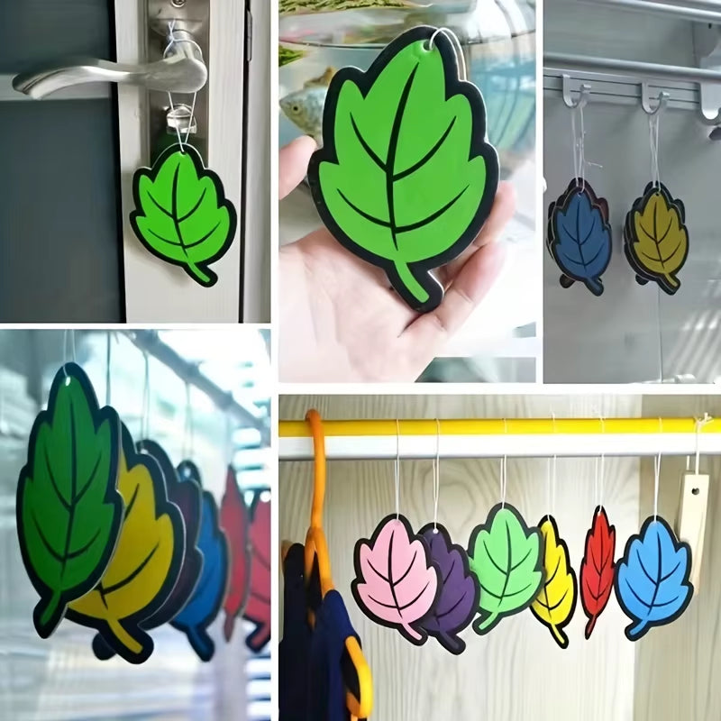Natural Scented Tea Paper Car Air Freshener - Vanilla Perfume Hanging Leaf Shape Interior Accessory (3-60 Pieces)