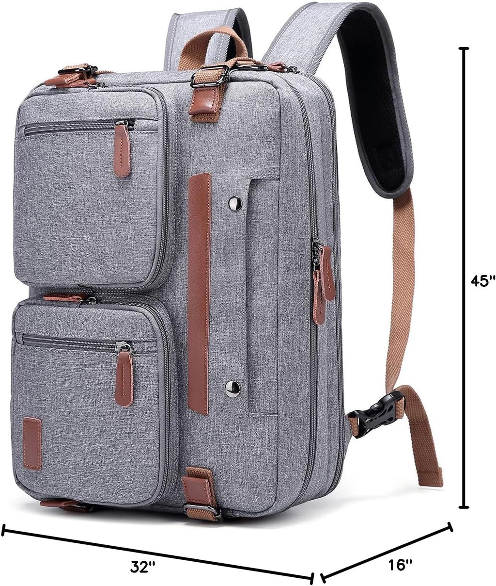 MOLNIA 3-in-1 Versatile Laptop Bag for Men - 17.3 Inch Backpack, Briefcase, and Messenger Bag - Stylish and Functional Computer Bag for Both Men and Women - Sleek Black Design