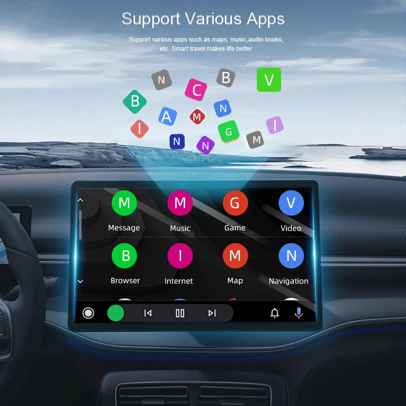 2-In-1 New Wireless Carplay Adapter Wired to Wireless Dongle for Apple & Android Auto Plug and Play Universal Car Accessory