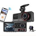 3 Channel 1080P Dash Cam Front and Rear inside Dash Camera, Full HD Dash Camera for Cars with Night Vision, Wifi App & Loop Recording,Night Vision, 170掳Wide Angle,24H Parking Mode,Supports 32GB Card