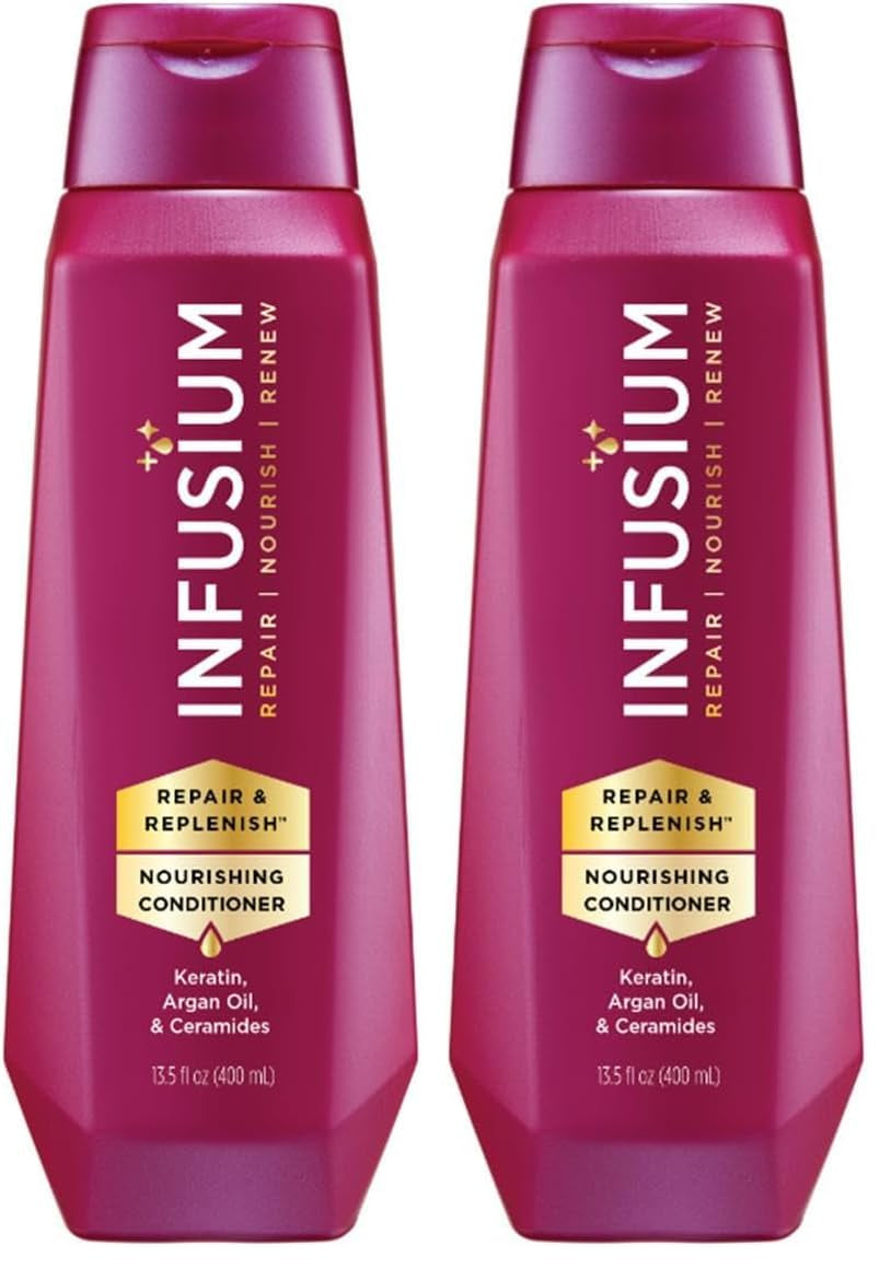 Infusium Repair & Replenish Nourishing Conditioner - Enriched with Keratin, Argan Oil & Ceramides for All Hair Types - 33.8 Oz