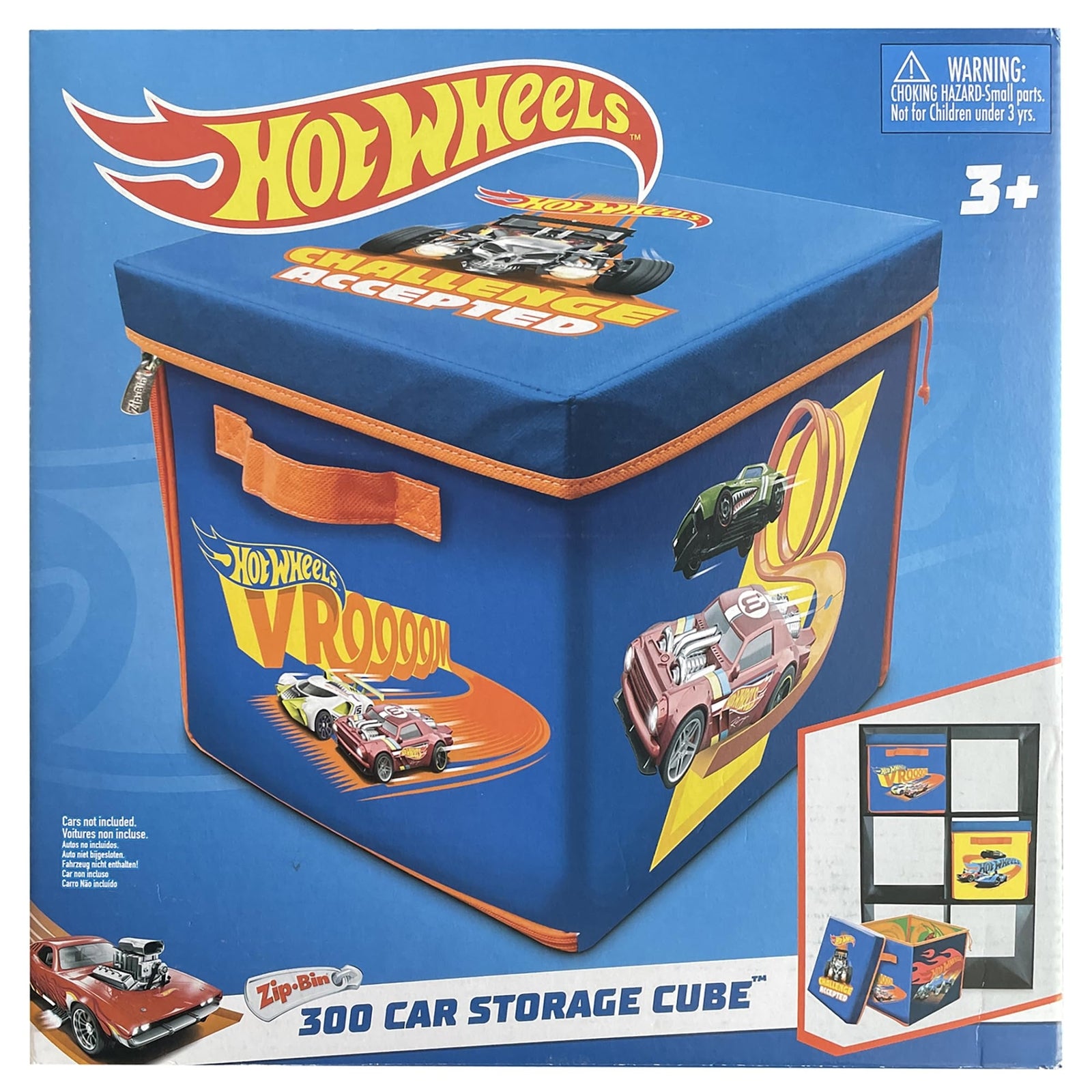 Hot Wheels Zipbin 300-Car Storage Cube and Playmat - Durable Toy Organizer