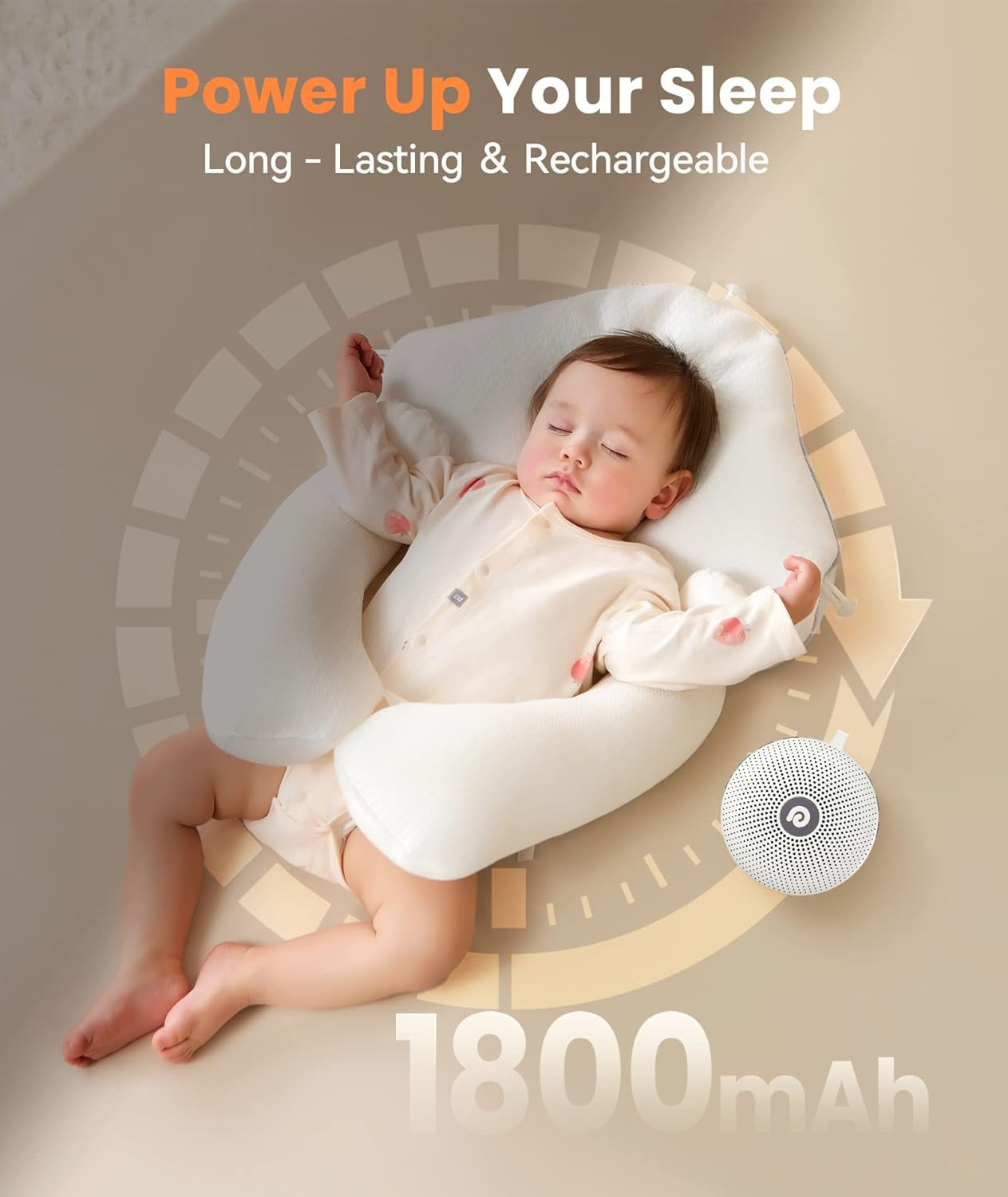 Dreamegg Portable White Noise Machine - 21 Soothing Sounds, Long Battery Life, Perfect for Sleep, Office, Travel & Baby Care