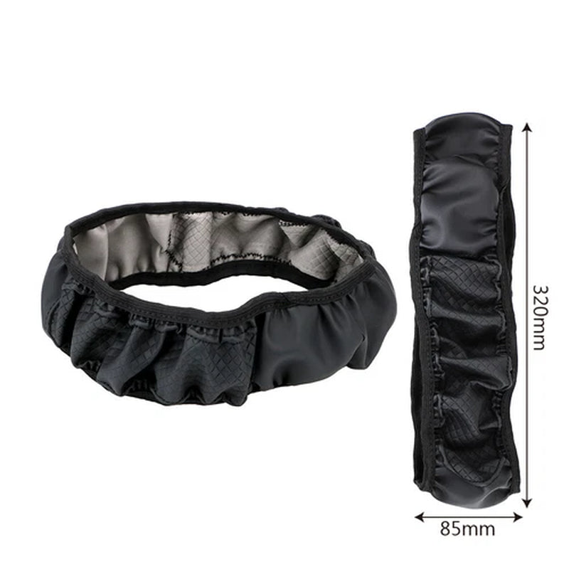 Premium Black Leather Steering Wheel Cover for 15" (37-38CM) - Enhanced Grip Car Accessory
