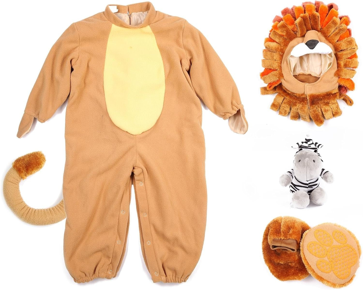 Adorable Spooktacular Creations Halloween Lion Costume for Toddlers with Toy Zebra - Perfect for Baby Dress-Up Parties!