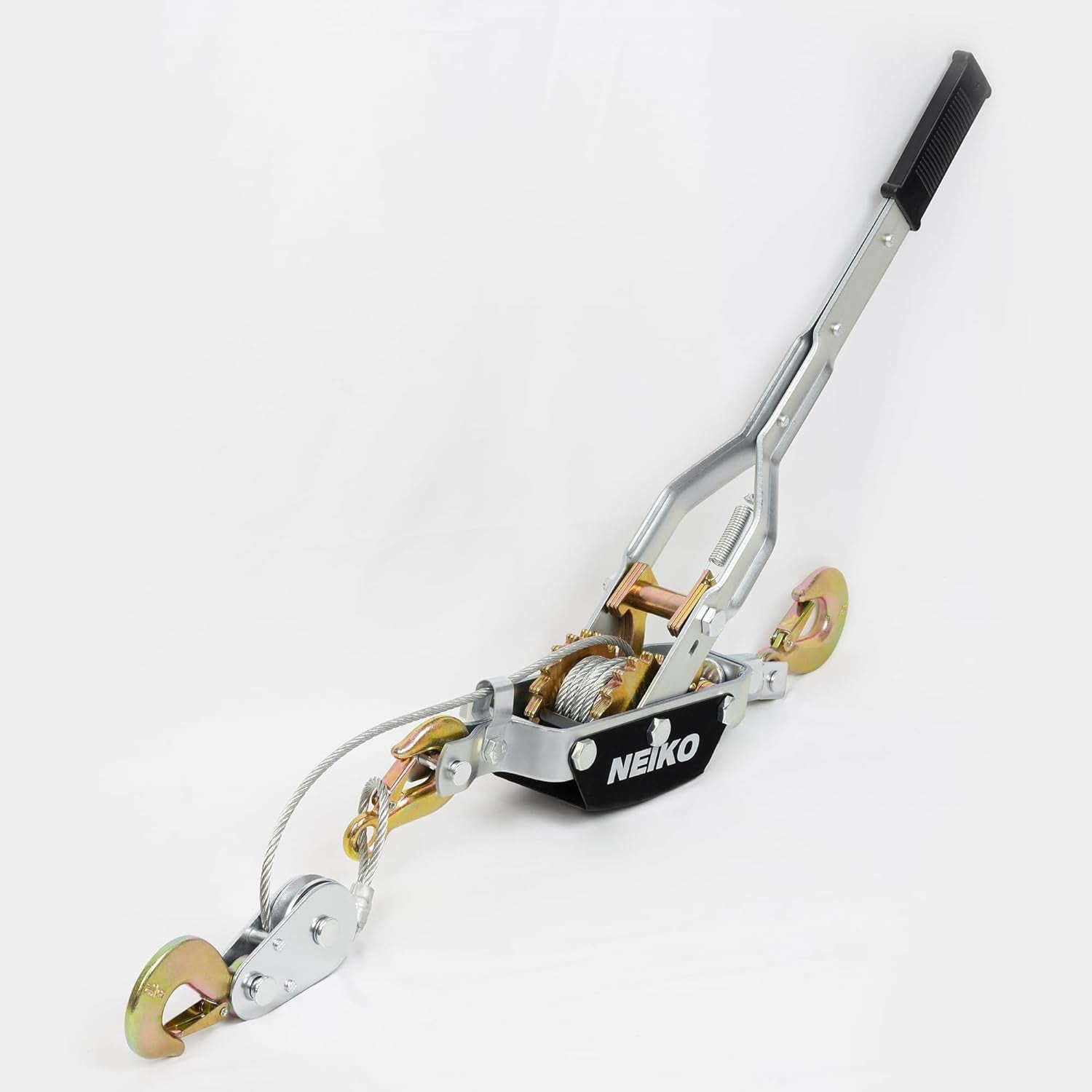 NEIKO 02256A Come along Winch, 5-Ton (10,000 Lbs) Pulling Capacity, 10Ft, 3 Hook, Heavy Duty Power Cable Come along Tool with Dual Gears, Hand Winch Cable, Automotive Hoist Winch Puller, Recovery Gear