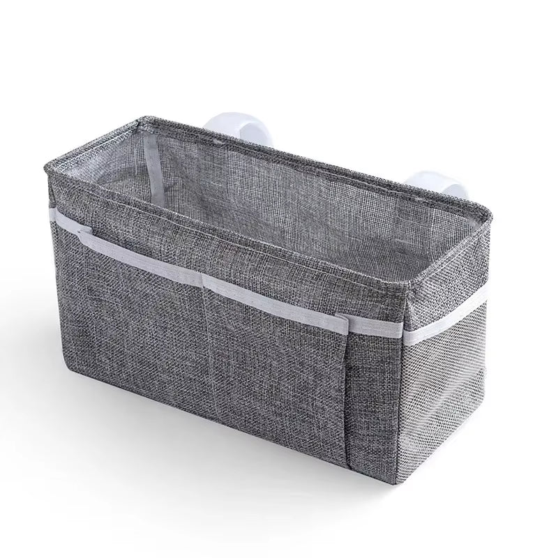 Canvas Baby Crib Organizer Bed Hanging Storage Bag for Baby Essentials Multipurpose Baby Bed Organizer Hanging Diaper Toy Tissue