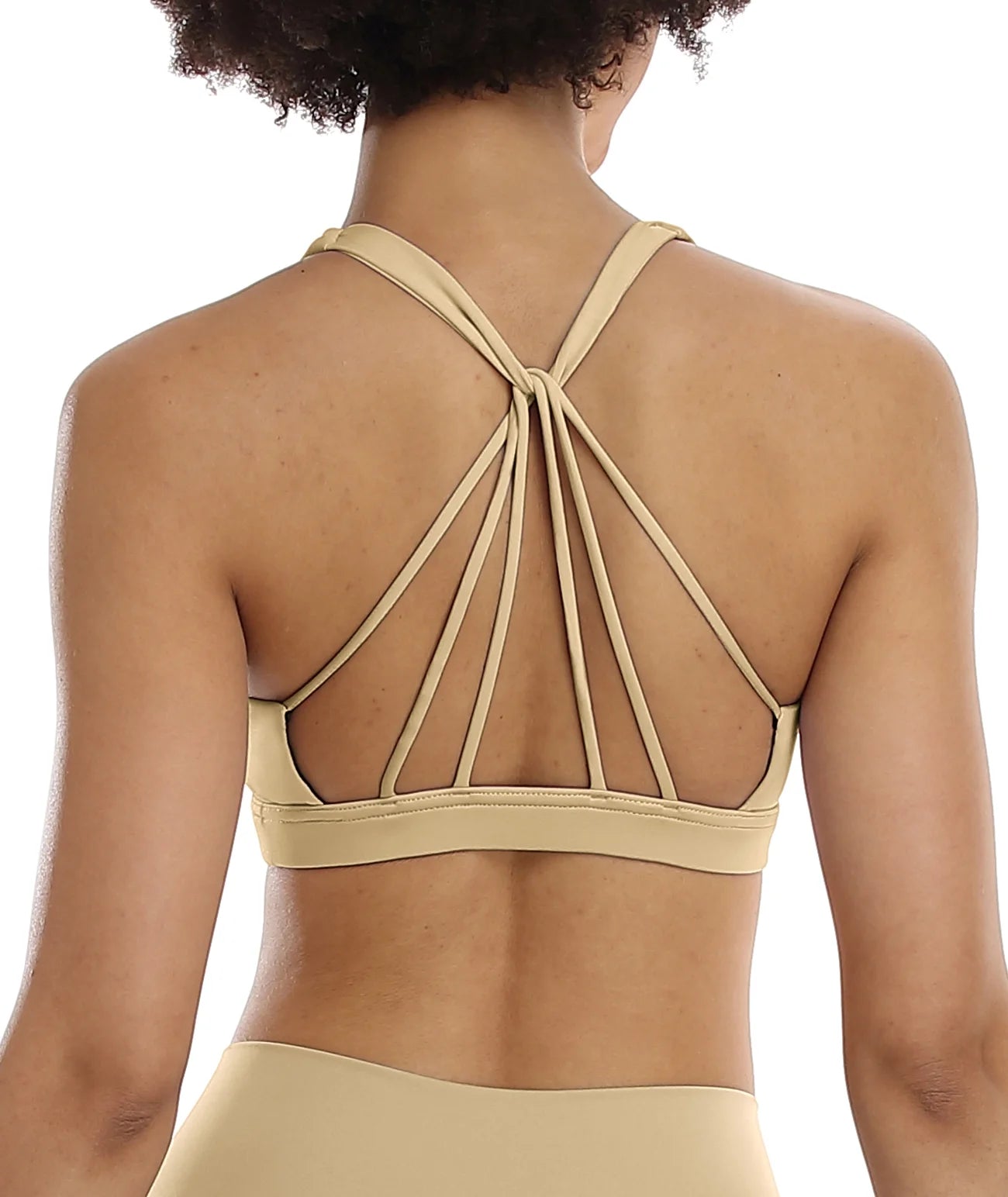 Padded Strappy Sports Bra Yoga Tops Activewear Workout Clothes for Women