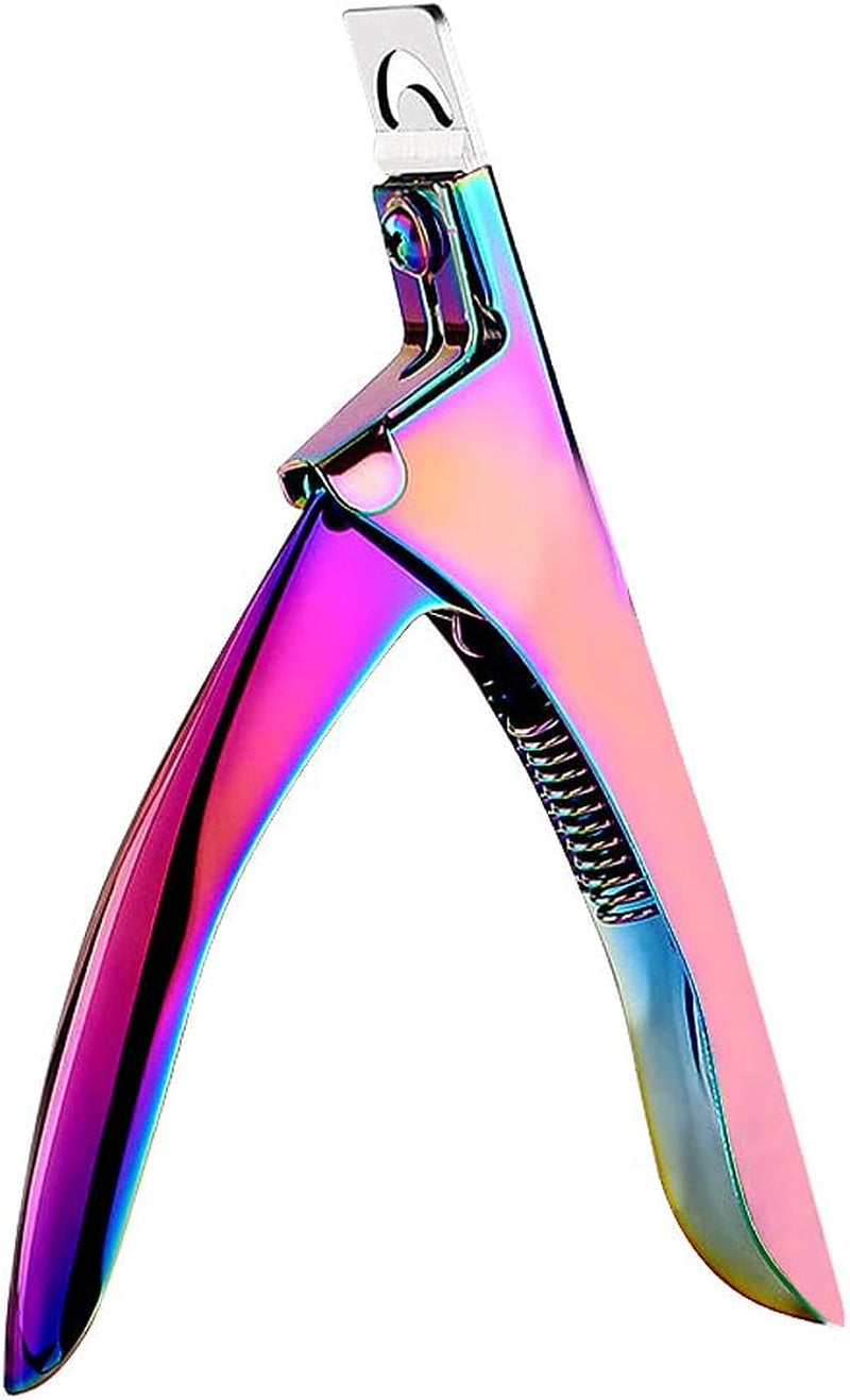 SUMAJU Professional Acrylic False Nail Clippers for Acrylic Nails Nail Tip Cutter Nail Manicure Tool (Rainbow)