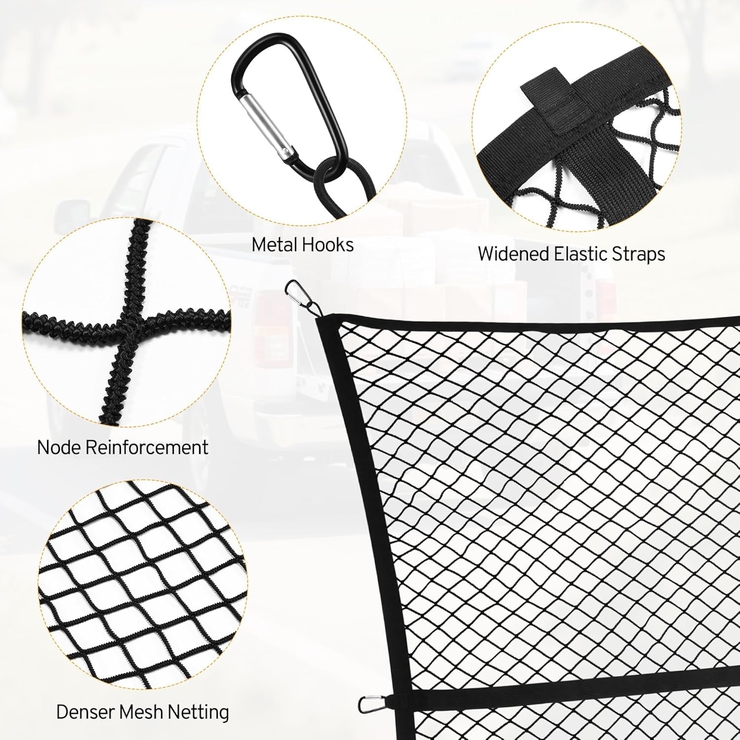 Cargo Net for Ford F150, F250, F350 Super Duty Pickup Truck Bed (2000-2025)