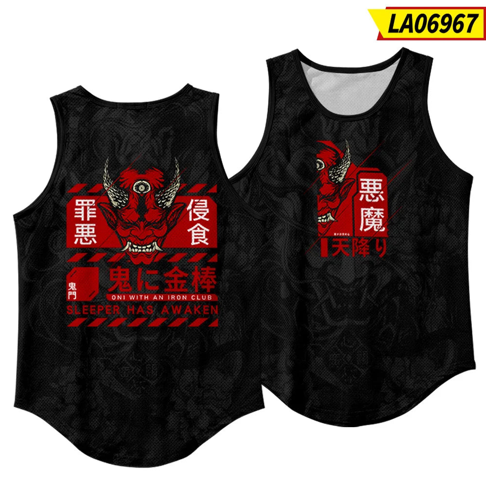 Men'S Fashion Sleeveless Black Tiger Print Tank Top Vest Fitness Bodybuilding Muscle Undershirt Gym Sportwear