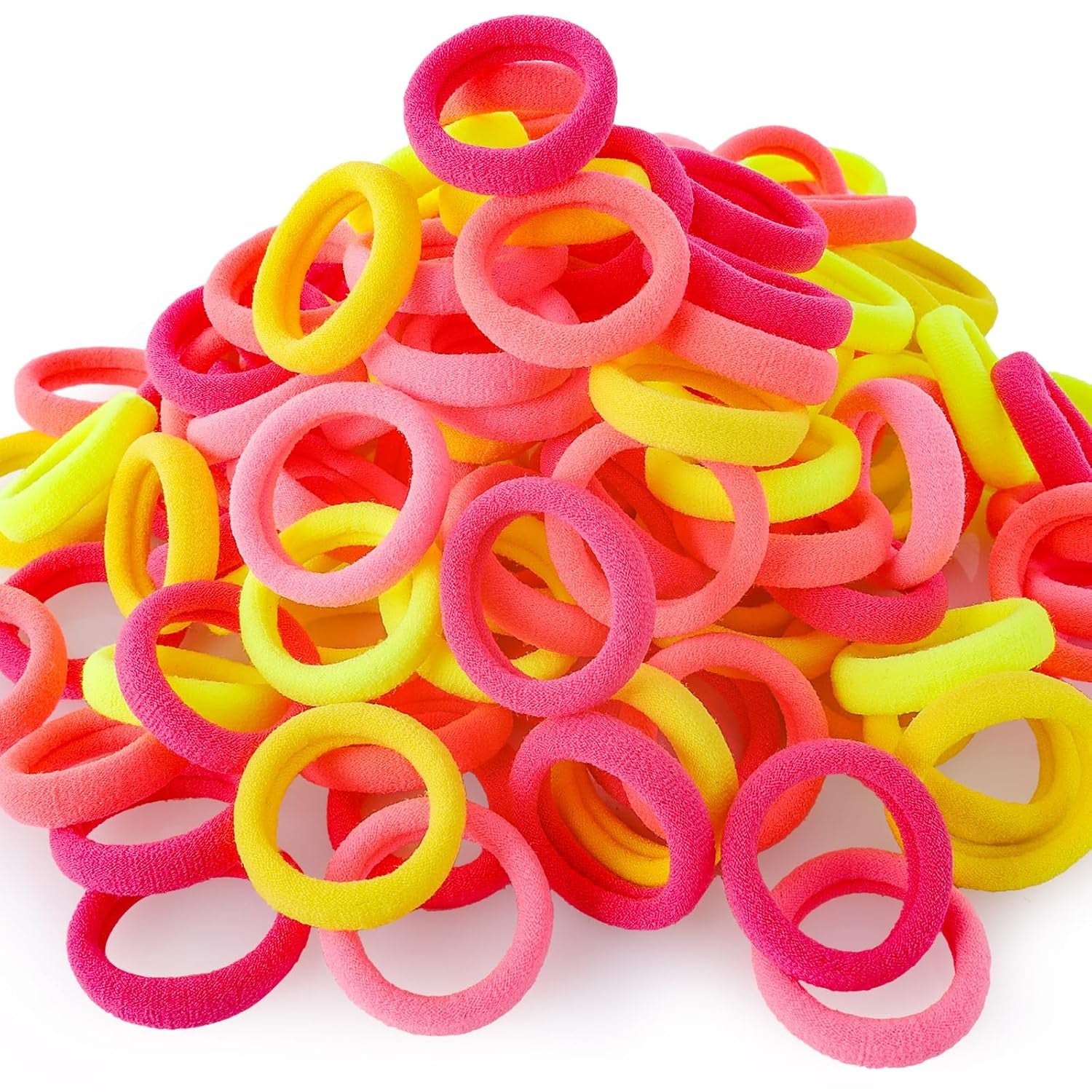 Vibrant QRTVI Baby Hair Ties - Soft Cotton Toddler Ponytail Holders in 15 Colors for Girls and Kids