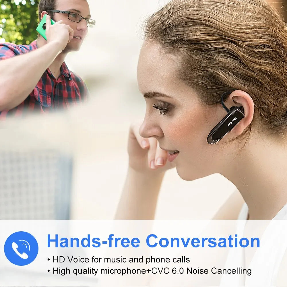 New Bee B41 Wireless Bluetooth 5.0 Earphones Hands-Free Mini Headset 22H Music Playing Earpieces with CVC 6.0 Mic for Iphones