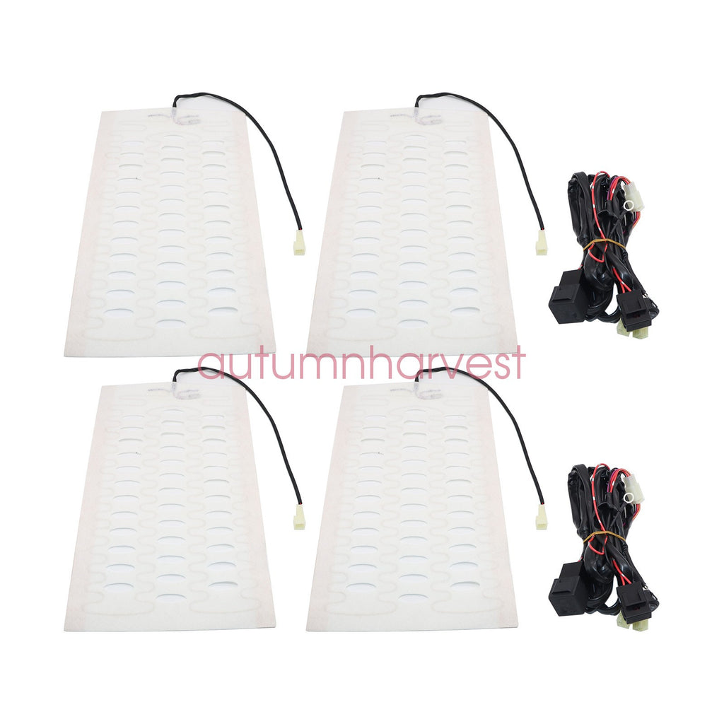 12V Universal Round Heated Seat Kit with 2 Seats and 4 Heating Pads