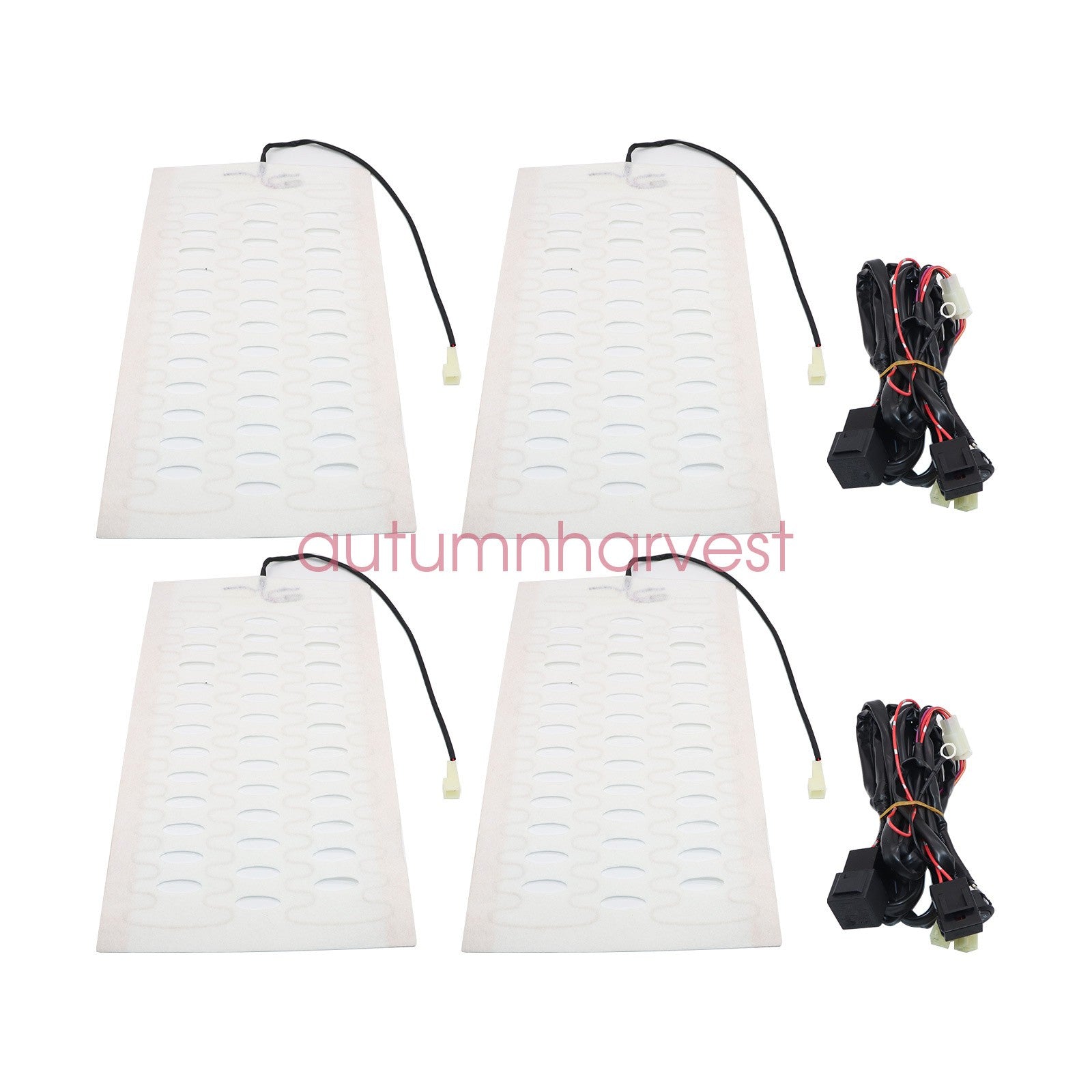 12V Universal Round Heated Seat Kit with 2 Seats and 4 Heating Pads