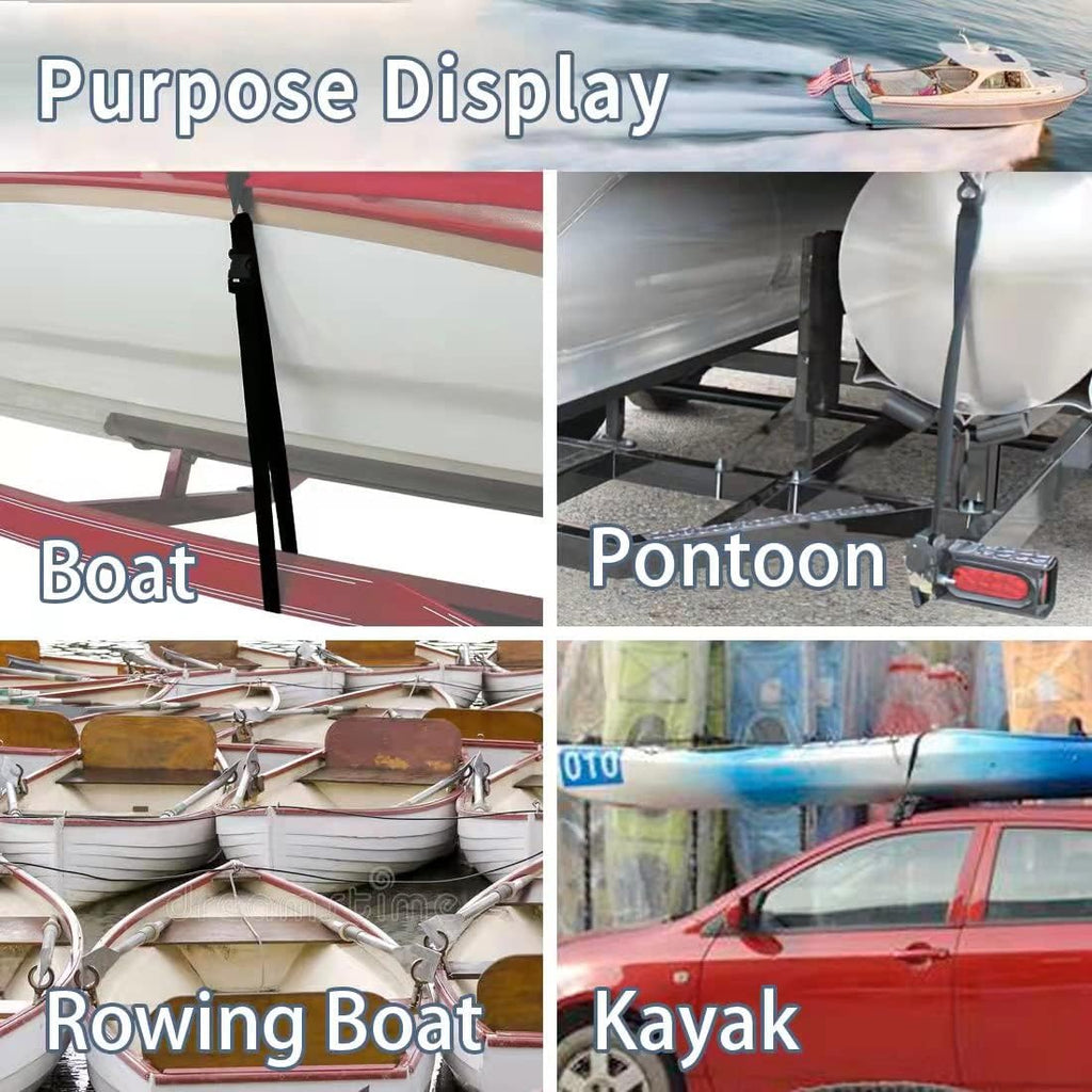 MEILI Heavy Duty Boat Trailer Transom Straps - 2PK Adjustable 2" x 48" Tie Down Straps with Quick Release Buckle, 1200 LBS Capacity, Fast Shipping from USA