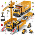 Ultimate Carrier Truck Race Track Set - Construction Toy for Boys Aged 3-8 with Tower Crane and Transport Cars