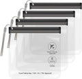 4-Pack Clear TSA Approved Quart Size Toiletry Bags - Waterproof & Leakproof Travel Solutions for Liquids - Perfect for EU, UK & US Carry-On Regulations