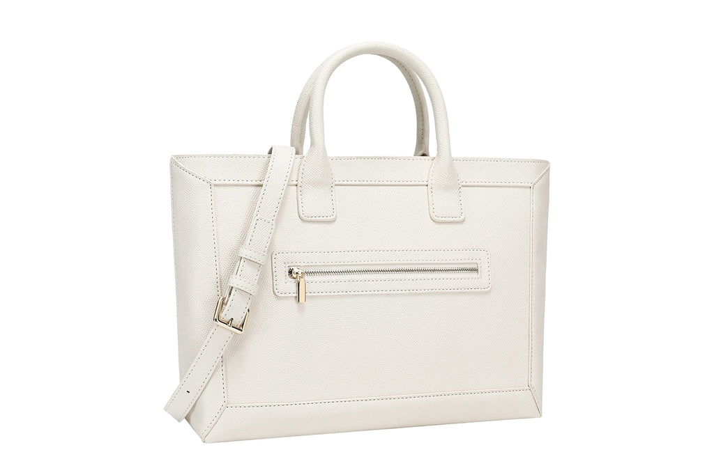 Daisy Rose Tote Shoulder Bag with Front Zipper - PU Vegan Leather
