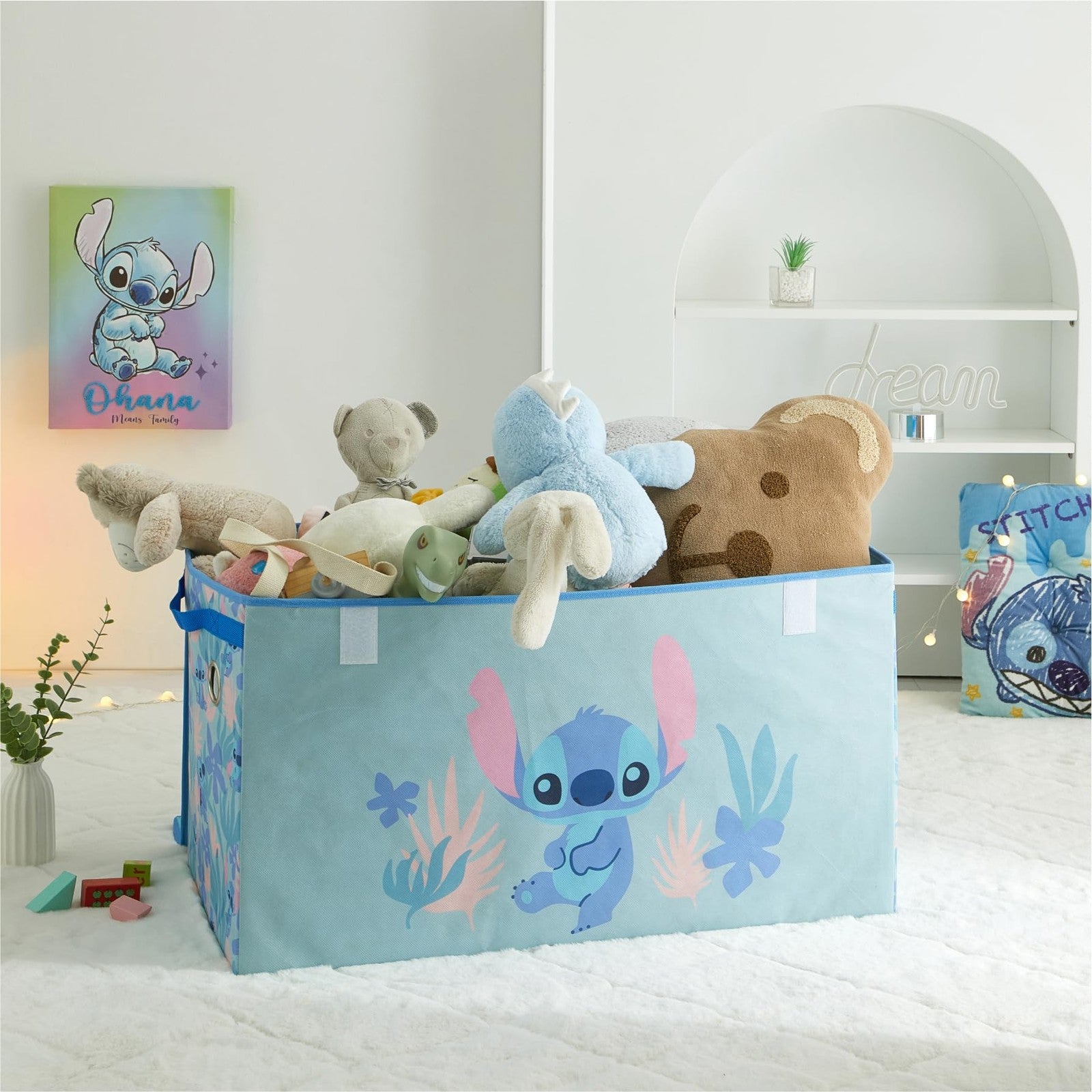 Stitch Collapsible Storage Trunk with Child-Friendly Design for Organizing Toys, Clothing, and Books