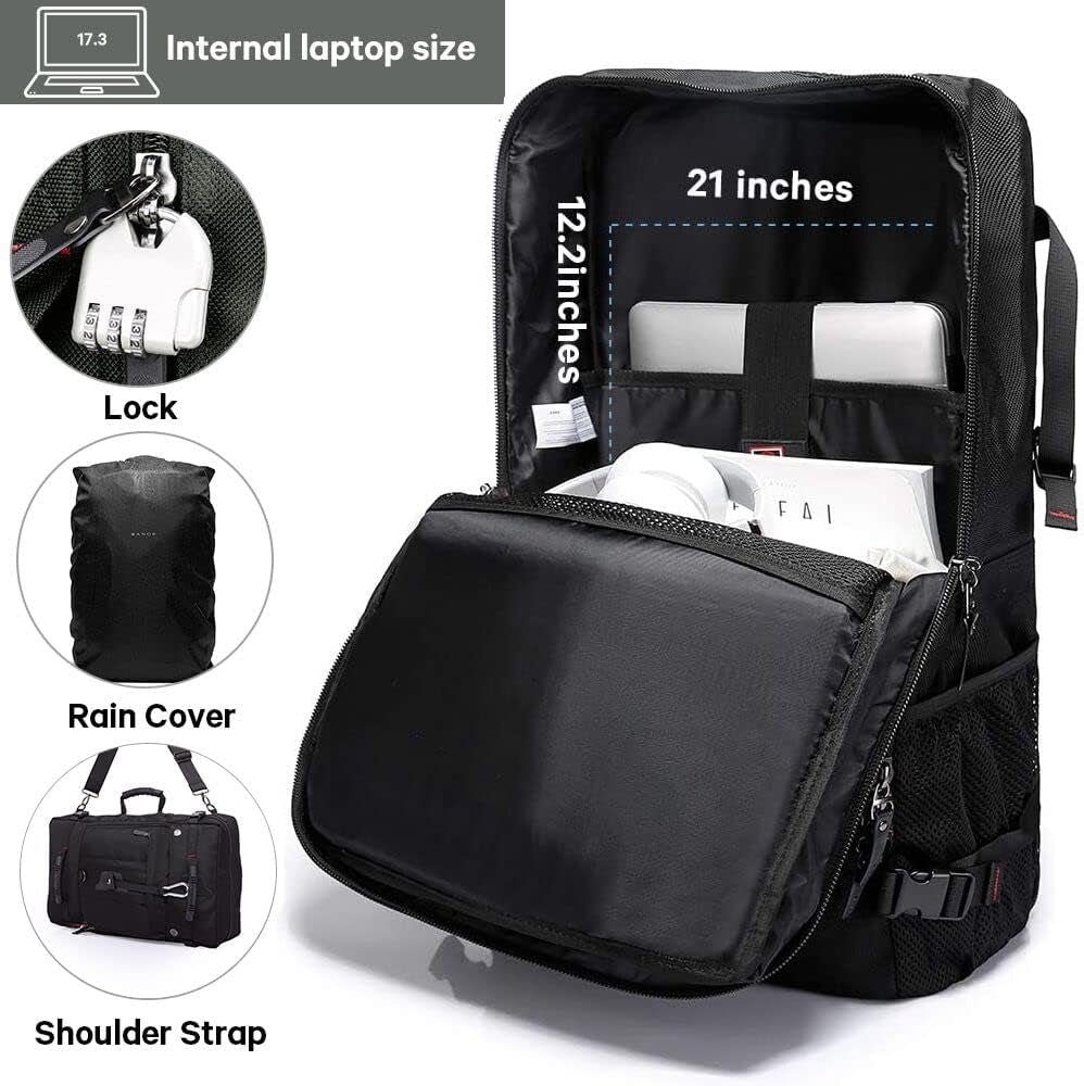 KAKA 35L Travel Backpack & Duffle Bag - Durable Convertible Design for 15.6" Laptops - Perfect for Men & Women