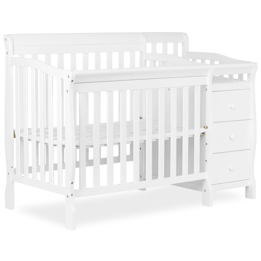 Dream on Me Jayden 4-In-1 Mini Convertible Crib and Changer, White