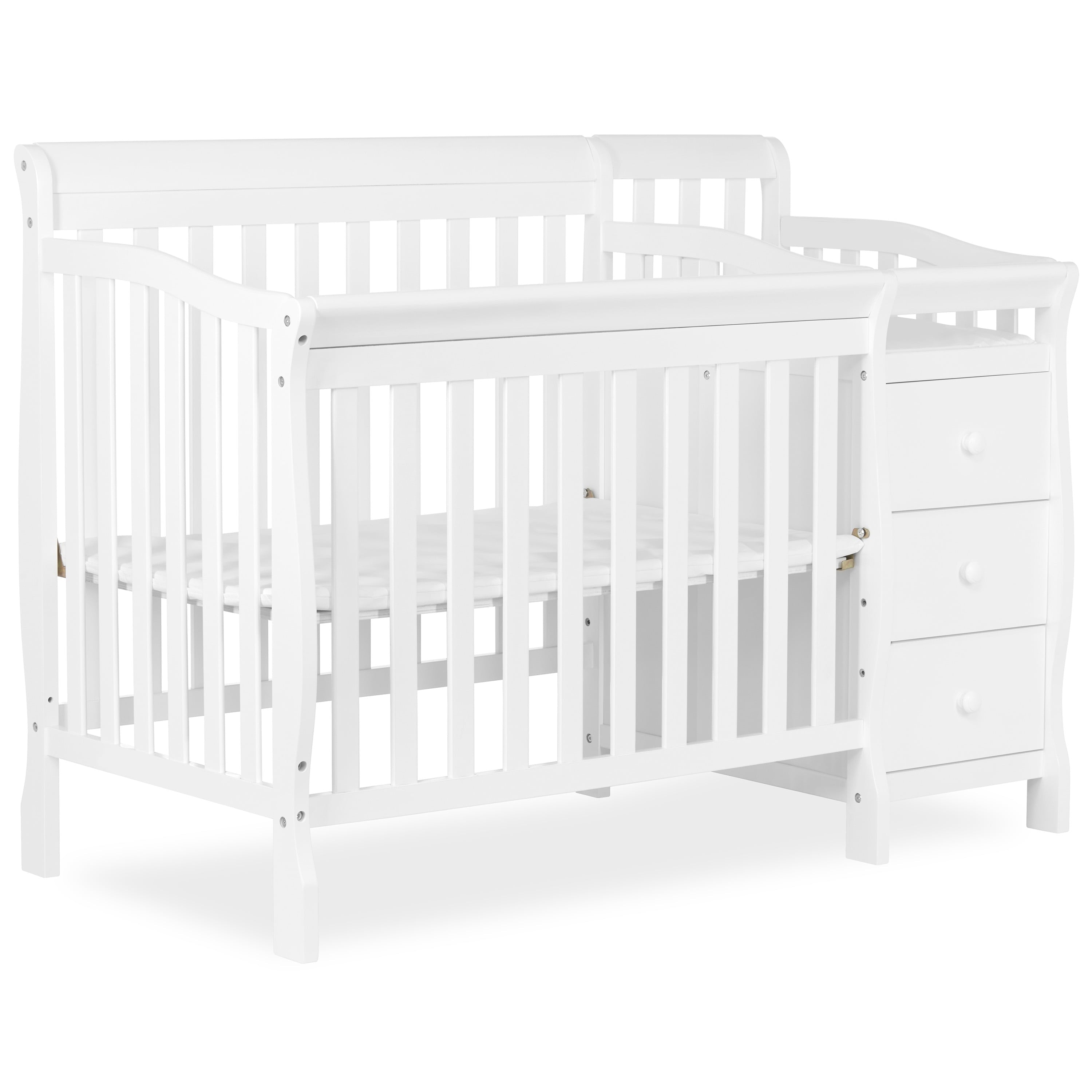 Dream on Me Jayden 4-In-1 Mini Convertible Crib and Changer, White