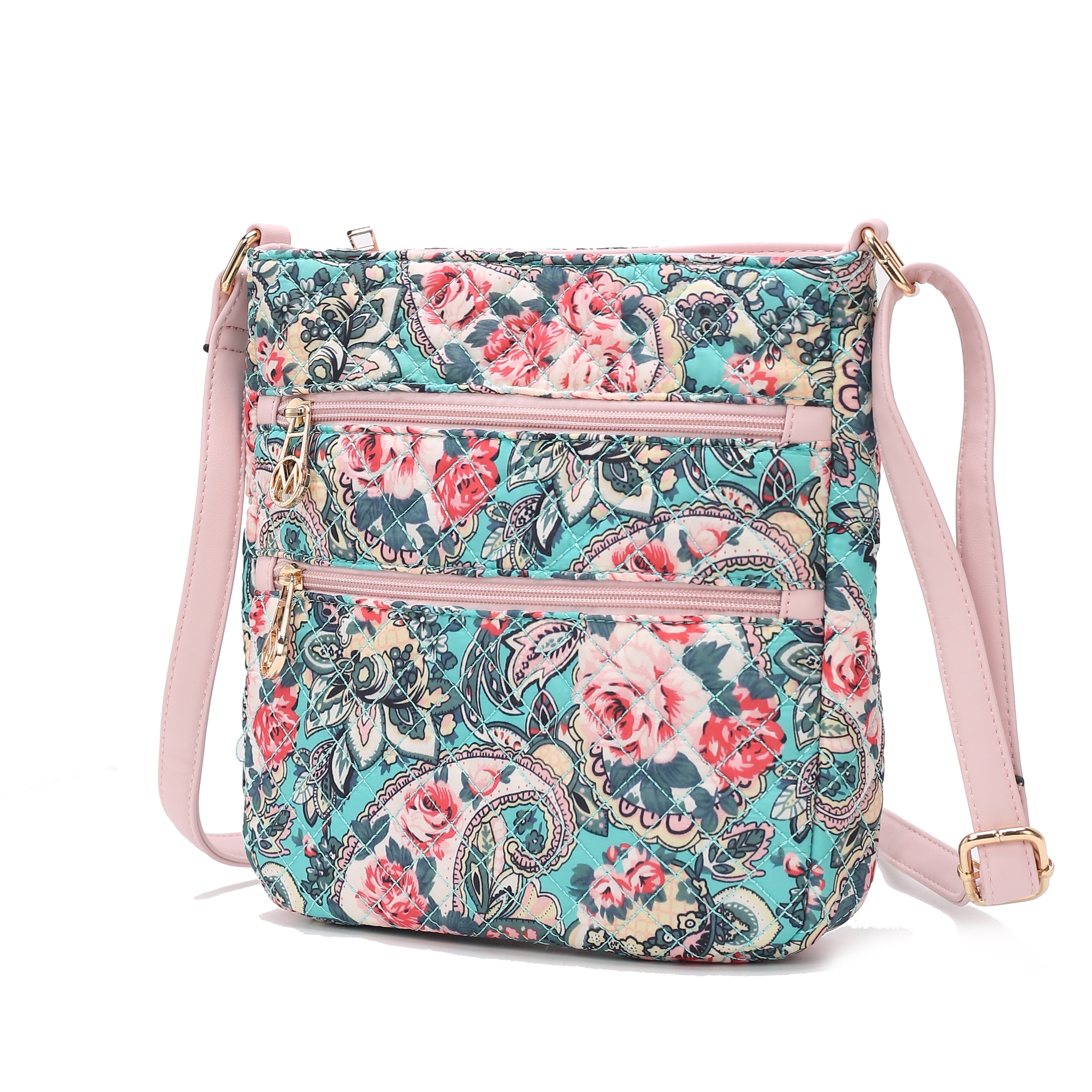 MKF Collection Lainy Cotton Women'S Botanical Crossbody Bag, Designer Crossover Purse Handbag by Mia K - Green