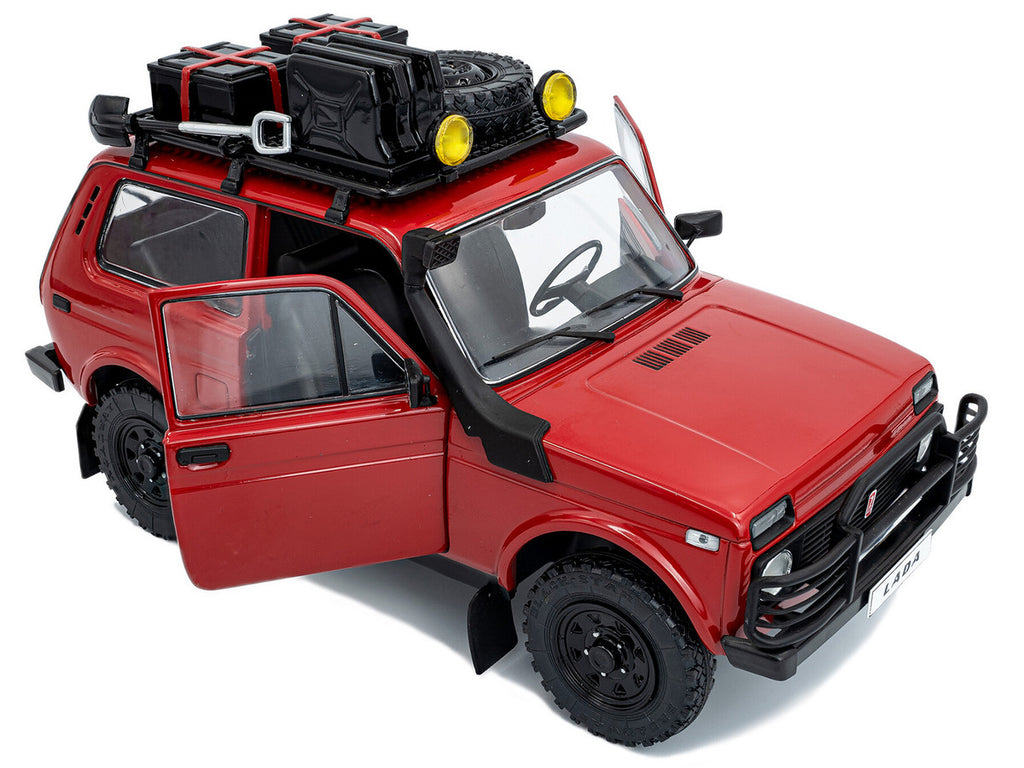 1980 Lada Niva Red with Roof Rack and Accessories 1/18 Diecast Model Car by Solido