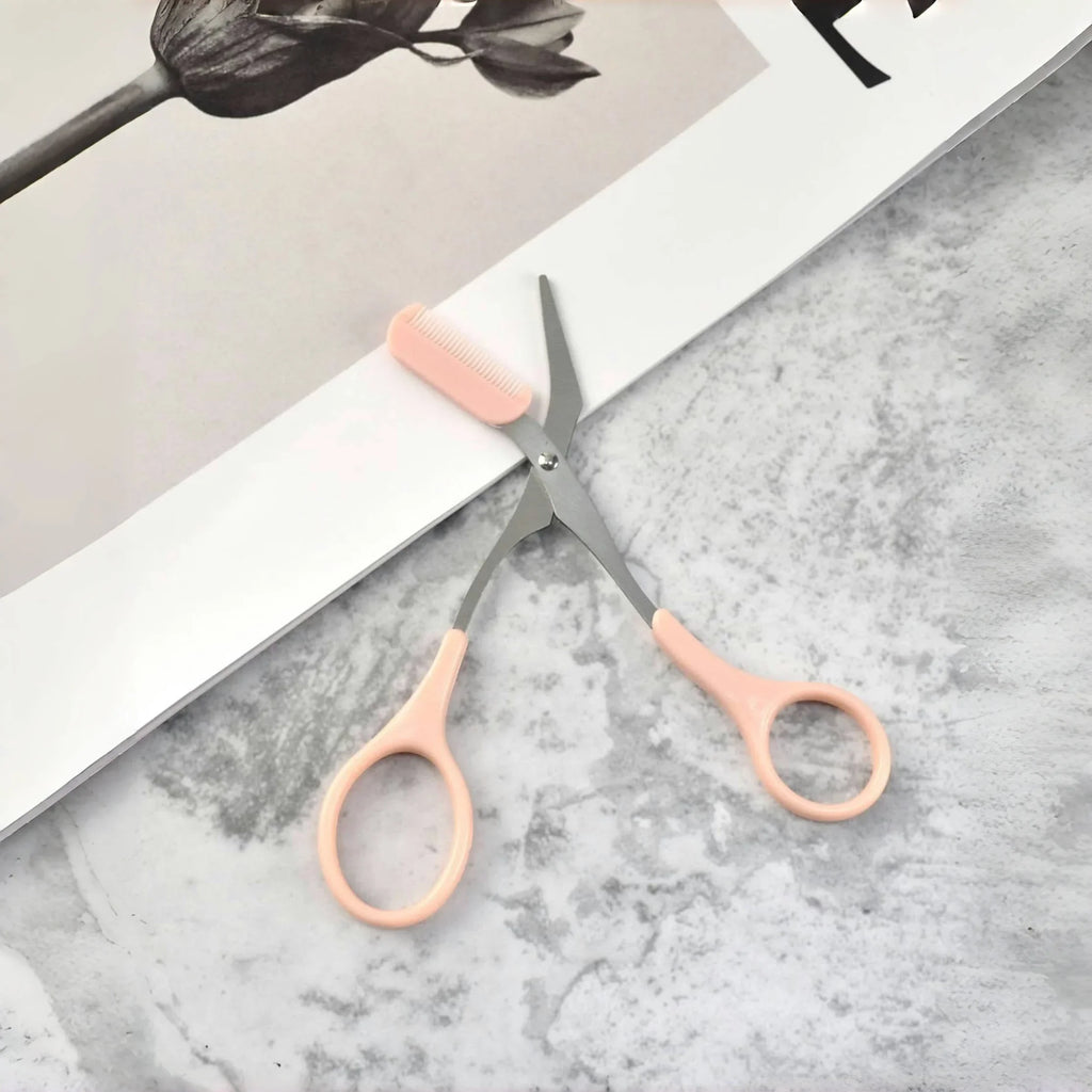 Eyebrow Trimming Scissors with Comb | Precision Brow Grooming Tool