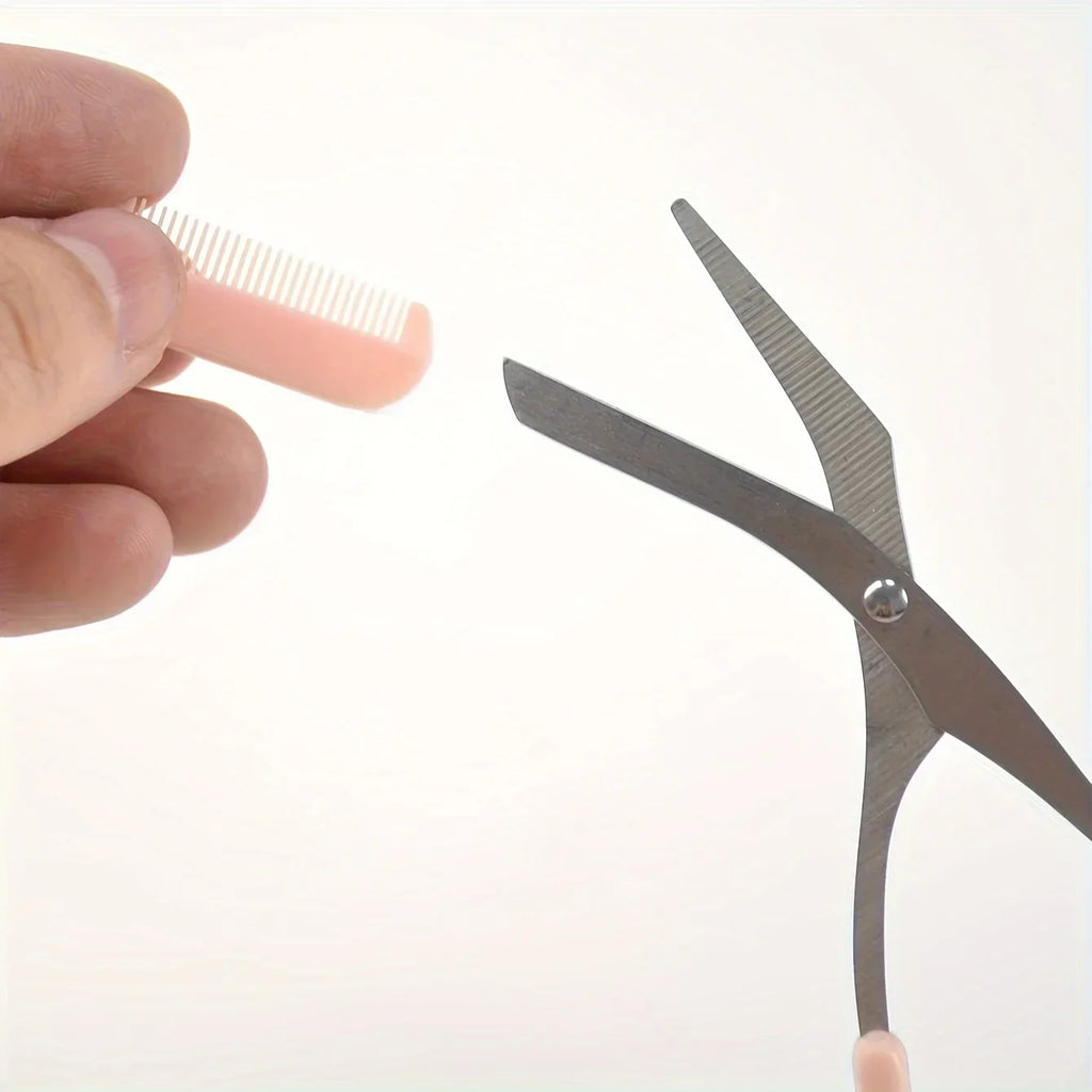 Eyebrow Trimming Scissors with Comb | Precision Brow Grooming Tool