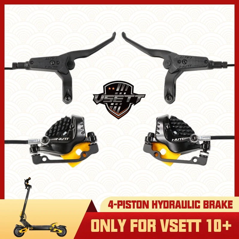 Upgraded NUTT 4-Piston Hydraulic Disc Brake Kit Only for VSETT 10+ 10 plus VSETT10 Oil Brake Set Electric Scooter EH-M218 MACURY
