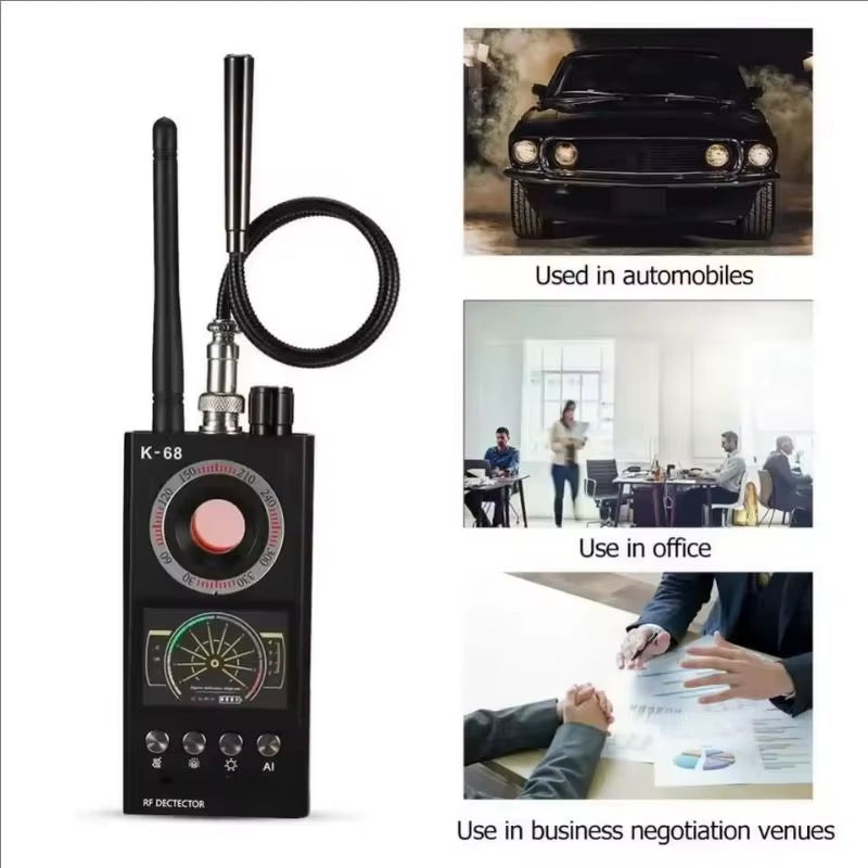 Professional anti Spy Camera Detector K68 Bug Scanner Security Protection RF Signal Cam Hidden Gadgets Car GPS Tracker Finder