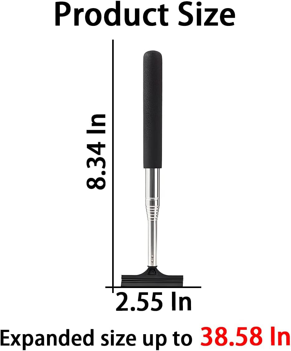 Ultimate Car Rearview Mirror Wiper & Telescopic Squeegee - Portable Water Cleaner for All Vehicles (Black)